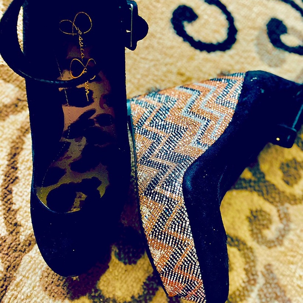 Jessica Simpson wedge heels with bling!!